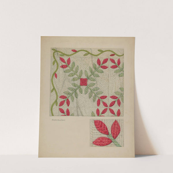 Quilt (Red and Green Leaves) by Charles Roadman