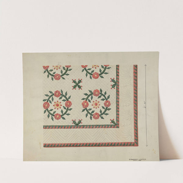 Quilted Applique Coverlet by Edward L. Loper