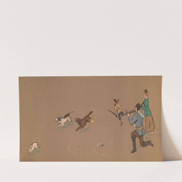 Rabbit shooting (1900) by George Markendorff