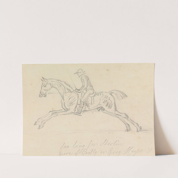 Racehorse with Jockey Up; Galloping, Seen from the Near-Side; the Jockey Holds a Switch by James Seymour