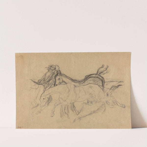 Racehorses (study for ‘Scene from the Steeplechase – The Fallen Jockey’) (c. 1881) by Edgar Degas