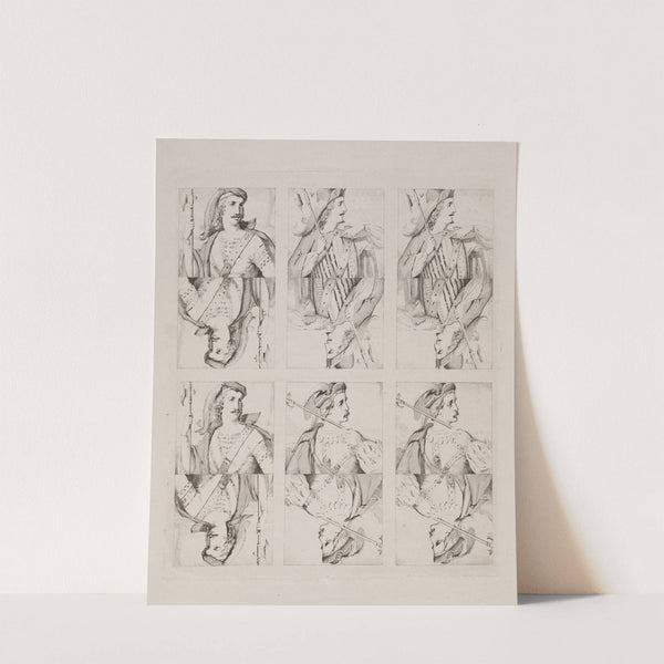 Raderinger til spillekort, knægte by Sophus Schack