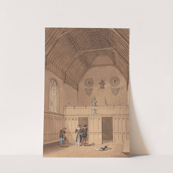 Raftered Hall with Figures in 16th Century Dress by James Pattison Cockburn