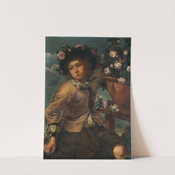 Ragazzo con un vaso di rose by Monsù Bernardo