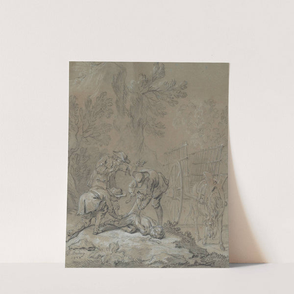 Ragotin lie par les parents du fou by Jean-Baptiste Oudry