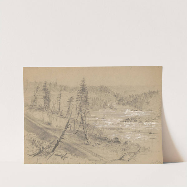 Railroad on the Dalles of the St. Louis (1882) by Alfred Rudolph Waud