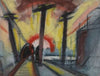 Railroad Tracks (Cityscape With Sun)