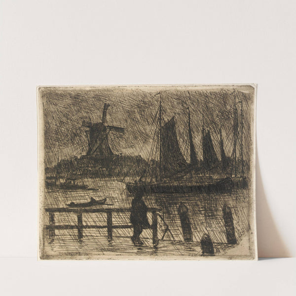Rain at Dordrecht by George Charles Aid