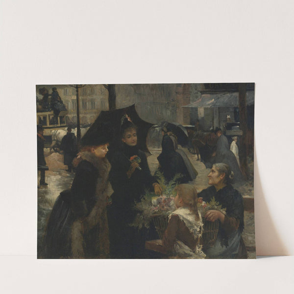 Rainy Day, Flower Seller by Louis Marie De Schryver
