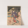 Rainy Scene on a Bridge (Ame no To no Sue) (ca. 1849–1853) by Utagawa Kunisada (Toyokuni III)