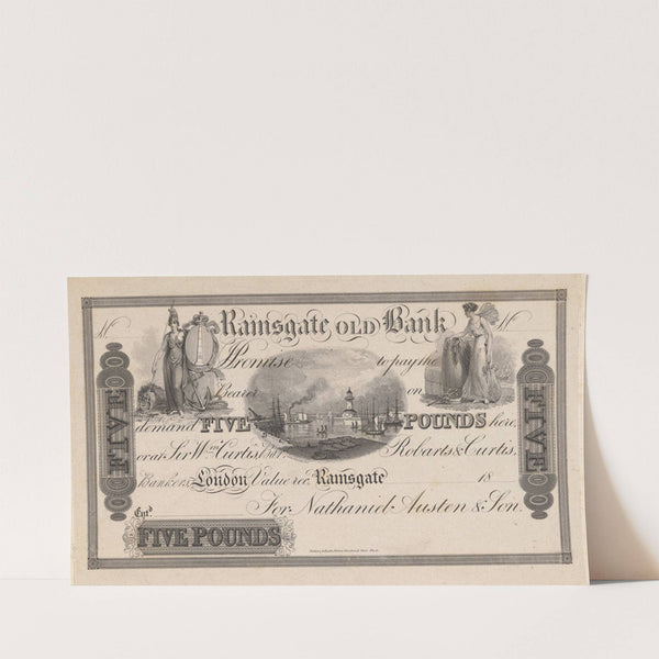 The National Bank of Scotland five pound note (1820-1829) by Perkins & Heath