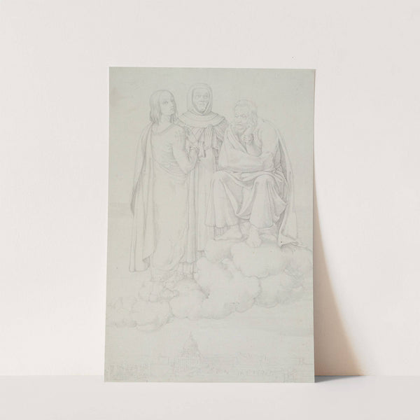 Raphael, Fra Angelico and Michelangelo on a Cloud over Rome (1810) by Franz Pforr