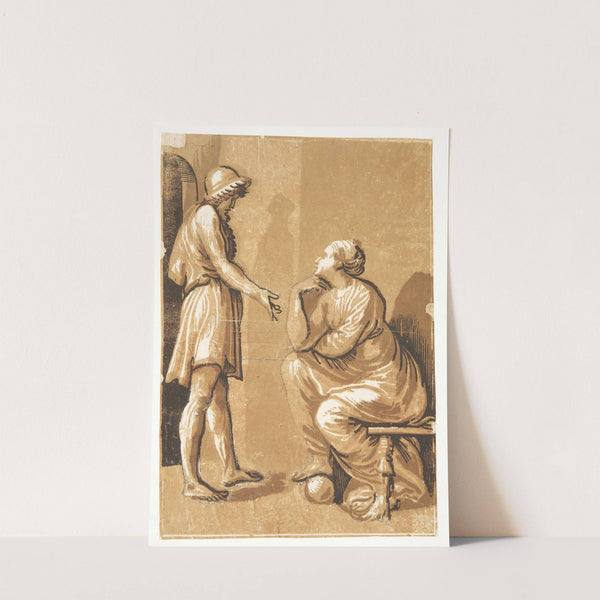 Raphael med sin elskerinde by Ugo Da Carpi