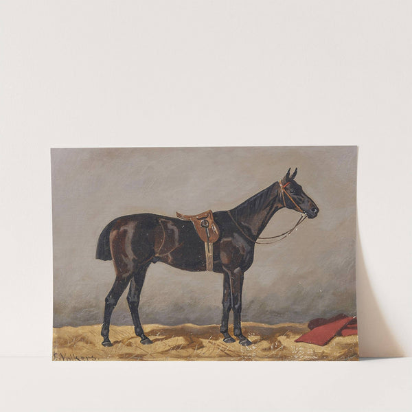 Rappe in einem Stall by Emil Volkers