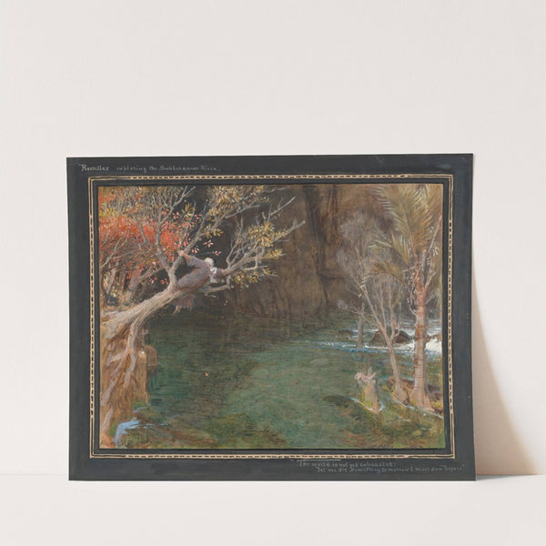 Rasselas exploring the subterranean river by Albert Goodwin