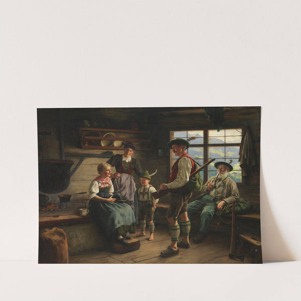 Rast des Jägers auf der Alm (1919) by Emil Rau