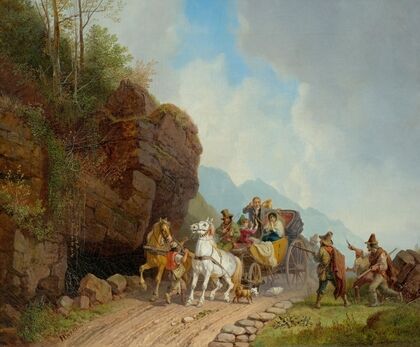 Räuberanfall (Überfall auf eine Reisekutsche) (circa 1853)