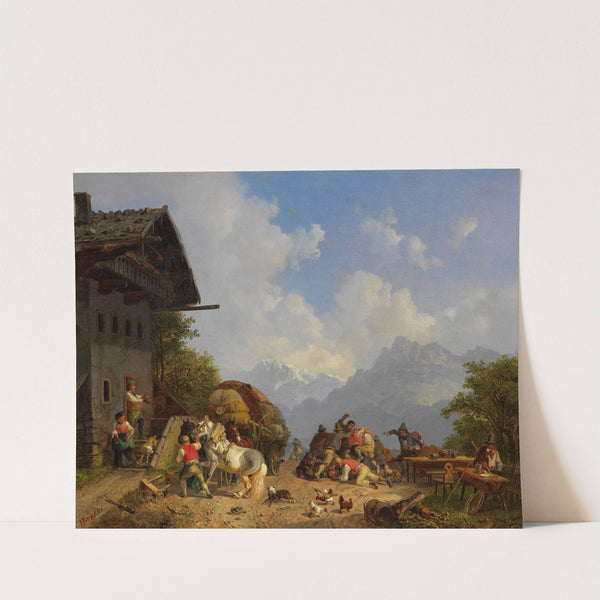 Rauferei vor dem Wirtshaus by Heinrich Bürkel