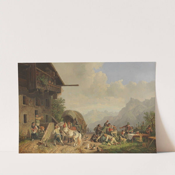 Rauferei vor einem Wirtshaus by Heinrich Bürkel