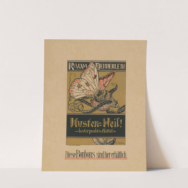 Raum und Dennerlein Husten-Heil. Diese Bonbons sind hier erhältlich (ca. 1895 - 1910) by Karl Groß