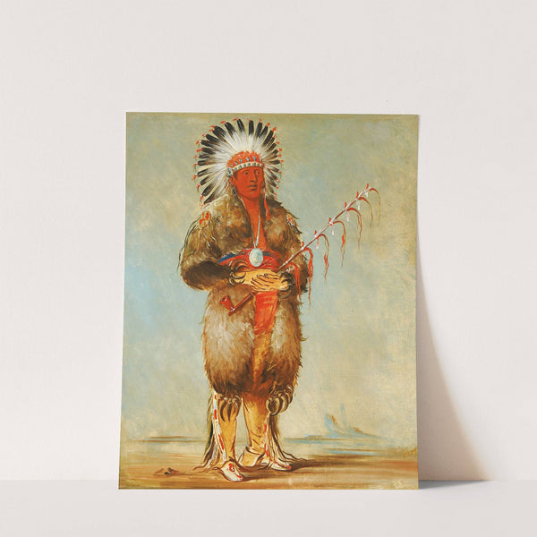 Ráw-No-Way-Wóh-Krah, Loose Pipestem, a Brave by George Catlin