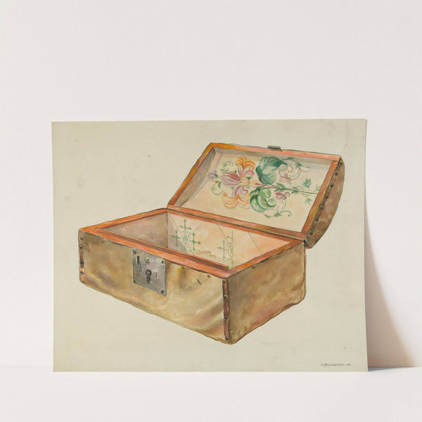 Rawhide Chest, with Lock (Inside View) (1937) by Gerald Transpota
