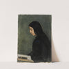 Reading Black Haired Woman (1860 - 1900) by Adolf Von Becker
