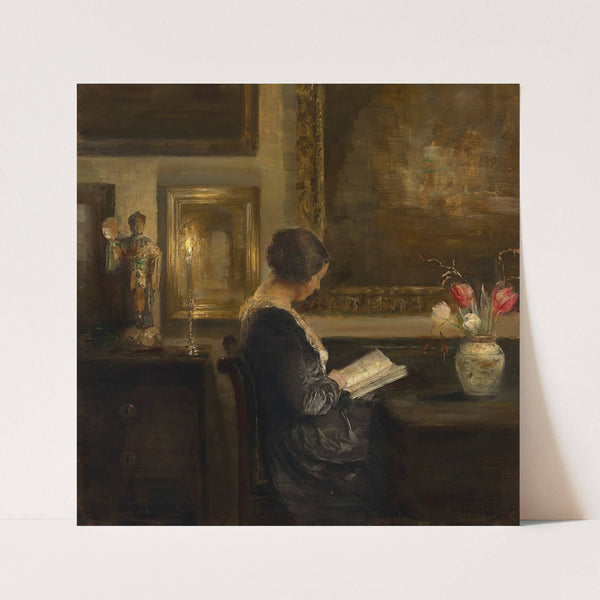 Reading by Candlelight by Carl Holsøe