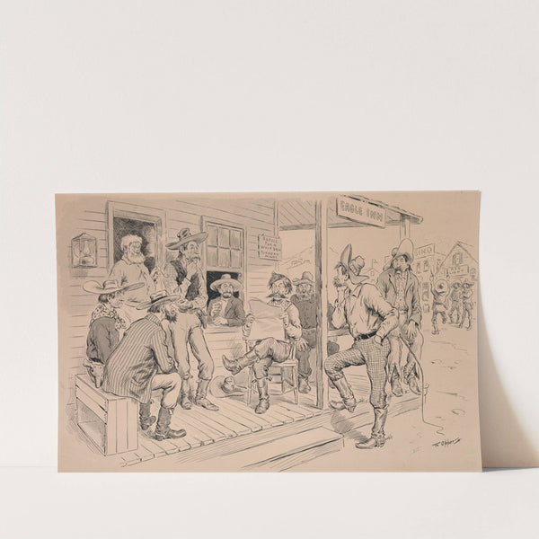 Reading the newspaper at the Eagle Inn by Frederick Burr Opper