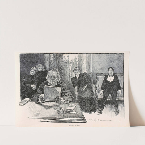 Reading the will (1896) by Charles Dana Gibson
