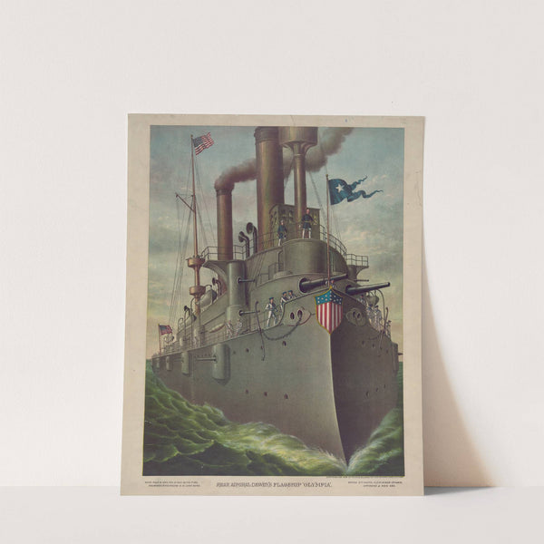 Rear Admiral Dewey’s flagship ‘Olympia’ (1898) by Kurz & Allison