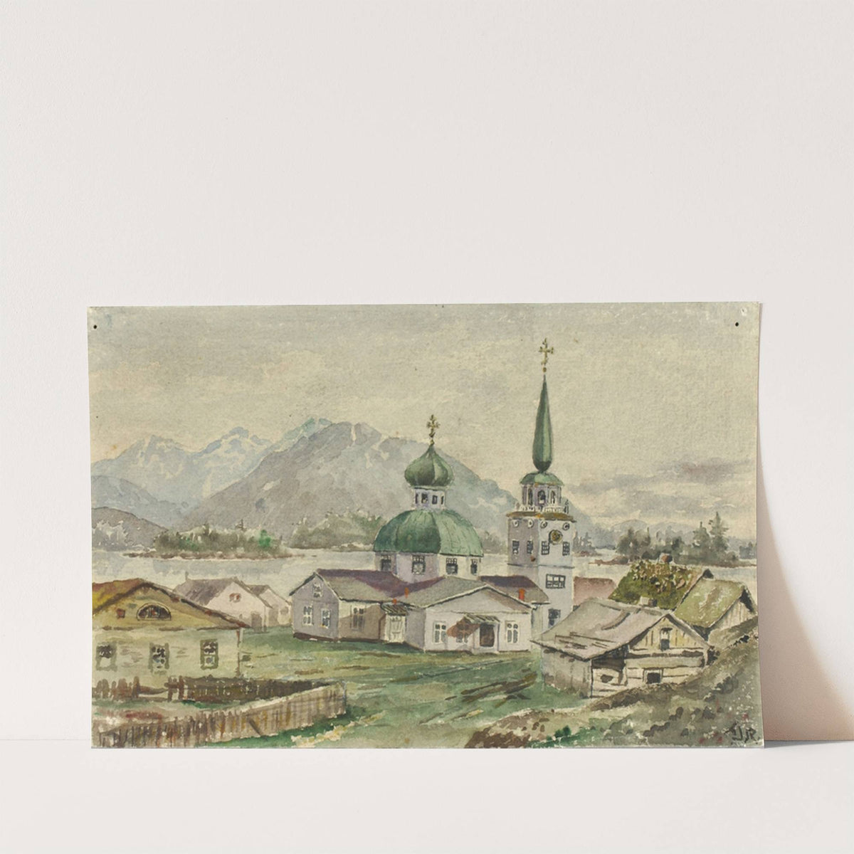 Rear View Of Greek Church, Sitka, 1888 by Theodore J. Richardson
