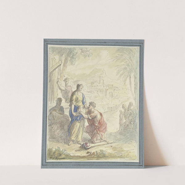 Rebekka en Eliëzer aan de bron by Elias van Nijmegen
