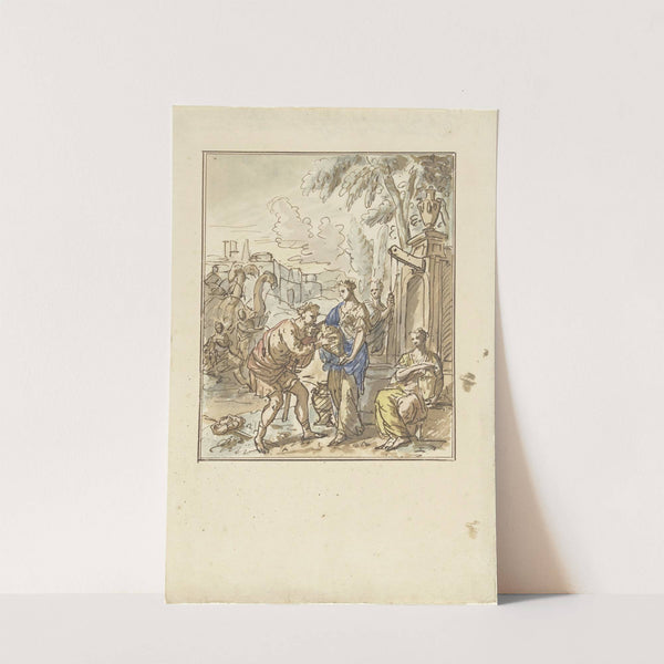 Rebekka geeft Eliëzer te drinken by Elias van Nijmegen