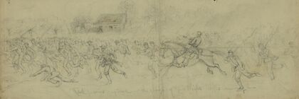 Rebel prisoners captured in the charge of Genl. Wrights Corps–running in