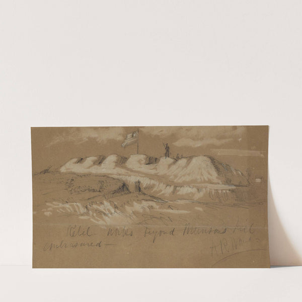 Rebel works beyond Munsons Hill embrasured (1861) by Alfred Rudolph Waud