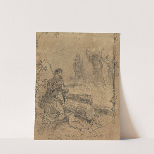 Rebel wounded coming in as prisoners on the field of battle by Alfred Rudolph Waud