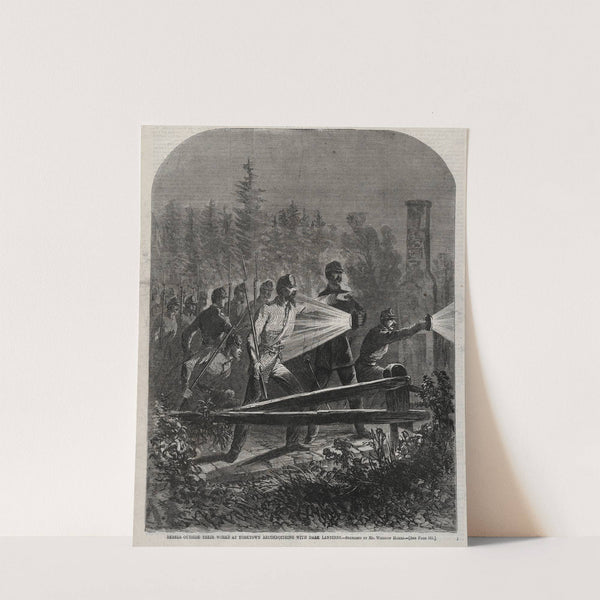 Rebels Outside Their Works at Yorktown Reconnoitering with Dark Lanterns (1862) by Winslow Homer