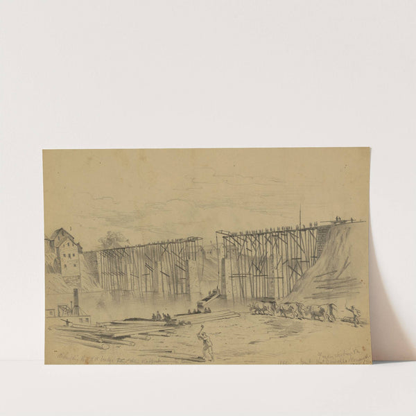 Rebuilding the RR bridge over the Rappahannock River by Edwin Forbes