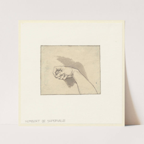 Rechter-hand en -onderarm, alsof kloppend op een deur by David Humbert de Superville