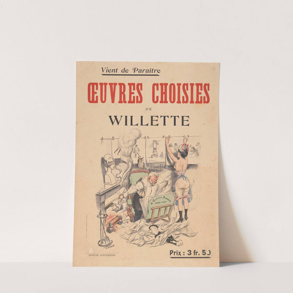 Reclamebiljet voor de Oeuvres Choisies van Adolphe Léon Willette (1901) by Adolphe Léon Willette