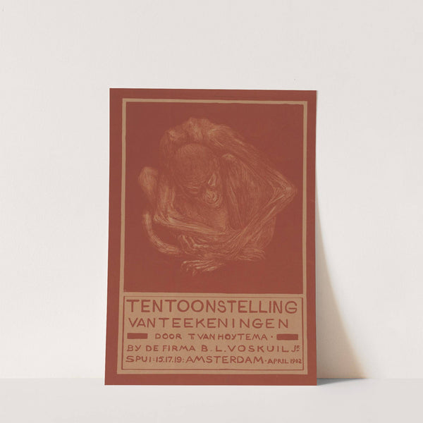 Reclamekaart met ineengedoken aap by Theo van Hoytema