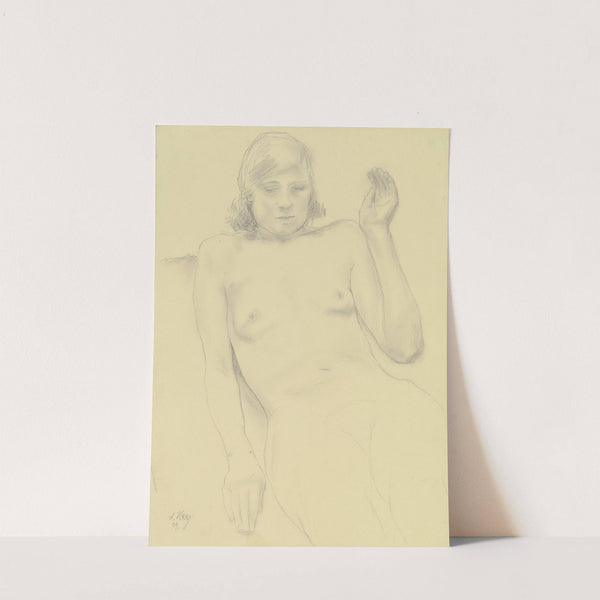 Reclining female nude by August Haag