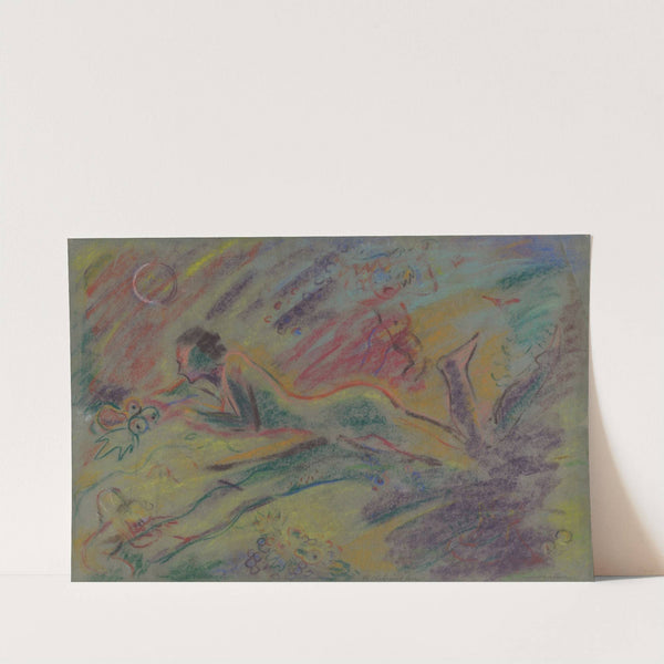 Reclining Female Nude in a Landscape by Arnold Peter Weisz-Kubínčan