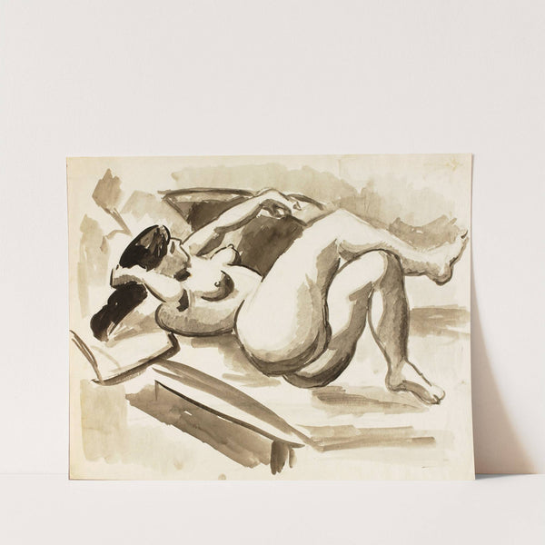 Reclining Female Nude with Legs Crossed by Carl Newman