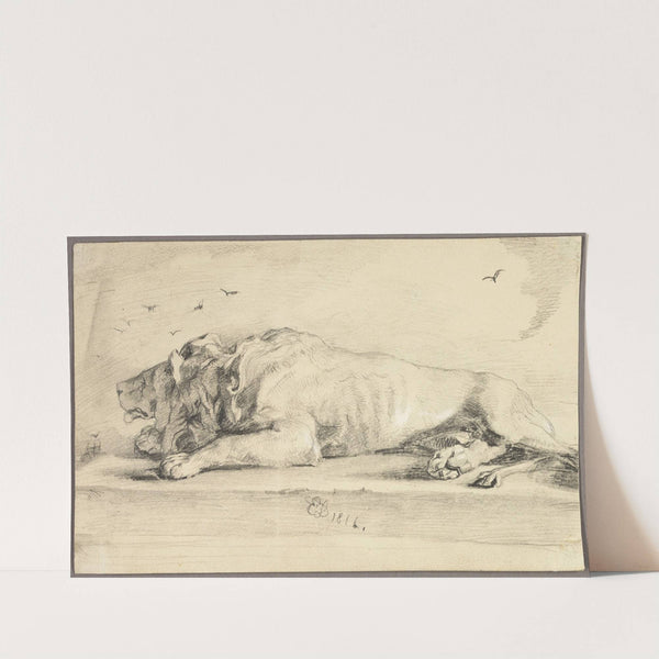 Reclining Lion by Sir Edwin Henry Landseer