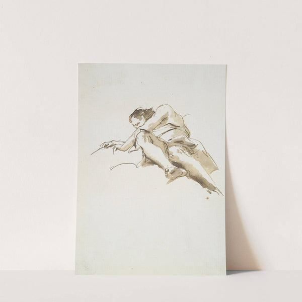 Reclining male figure seen from below (ca. 1740–50) by Giovanni Battista Tiepolo