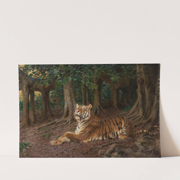 Reclining tiger by Geza Vastagh