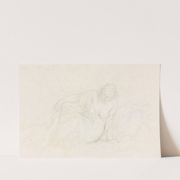 Reclining Woman Leaning on Her Arm (verso) (1855/60) by Honoré Daumier