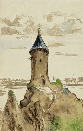 Reconstitution possible du château de Chêne Vert sur la Rance, entre Dinan et Dinard (1915-1945)